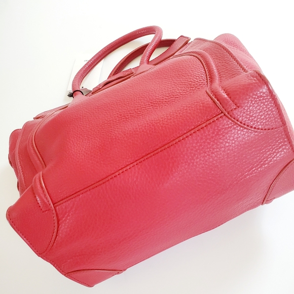 NEW Mini Celine Luggage Red Leather Handbag - Picture 7 of 10